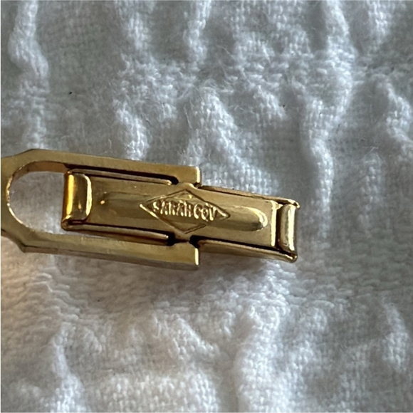 Vintage SARAH COVENTRY gold tone cufflinks mid century modern rectangle shape - Picture 5 of 10